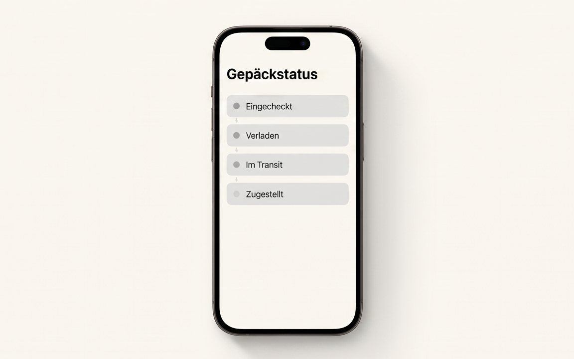 Screenshot Airline-App (Gepäckstatus)